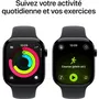 Apple Watch Series 11 GPS - Boîtier 46mm en aluminium Noir Sideral - Bracelet Sport Noir S/M