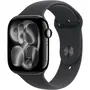 Apple Watch Series 11 GPS - Boîtier 46mm en aluminium Noir Sideral - Bracelet Sport Noir S/M