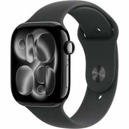 Apple Watch Series 11 GPS - Boîtier 46mm en aluminium Noir Sideral - Bracelet Sport Noir S/M