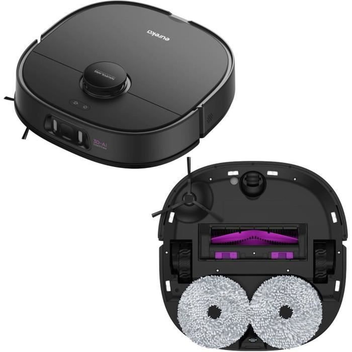 Eureka J15 Pro Ultra Robot Aspirateur 16 200 Pa, Eau Chaude 75°C, FlexiMop, Noir