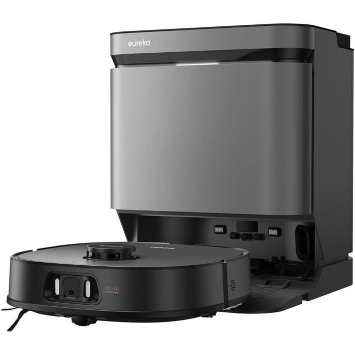 Eureka J15 Pro Ultra Robot Aspirateur 16 200 Pa, Eau Chaude 75°C, FlexiMop, Noir