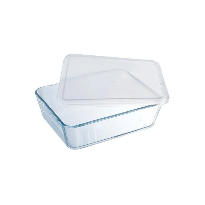 Pyrex Lot de 4 Boîtes de Conservation Rectangulaires Cook & Freez en Verre Borosilicate, Empilables