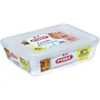 Pyrex Lot de 4 Boîtes de Conservation Rectangulaires Cook & Freez en Verre Borosilicate, Empilables