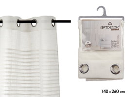 GIFTDECOR Rideau à plis rayé blanc 34x42.5x26.5 cm en polyester (Set de 6)