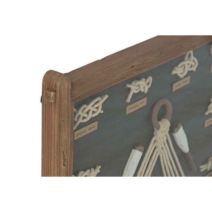 Home ESPRIT Lot de 2 Cadres Verre Corde Pin 59 x 4 x 45 cm