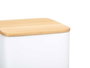 Kinvara Bocal Métal Haut pour Pâtes Blanc Couvercle Bambou 8x26,5x8 cm (Set de 6)