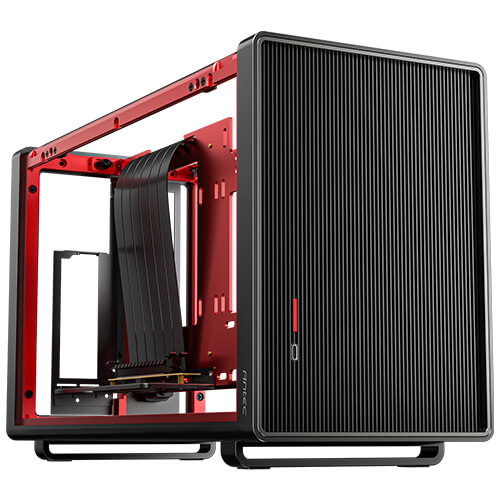 Antec Performance 1 M Boîtier PC Mini ITX Compact avec USB-C 10Gbps Riser PCIe 4.0 Support GPU 350mm Noir