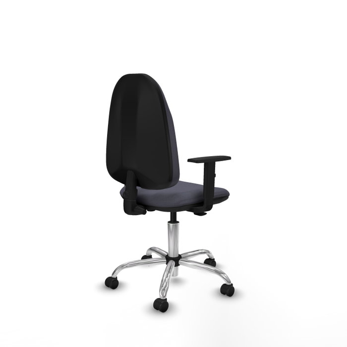 PIQUERAS Y CRESPO Chaise de bureau Algarra, tissu gris foncé, base chromée
