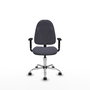 PIQUERAS Y CRESPO Chaise de bureau Algarra, tissu gris foncé, base chromée