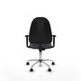 PIQUERAS Y CRESPO Chaise de bureau Algarra, tissu gris foncé, base chromée