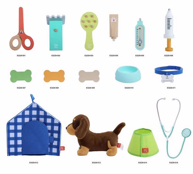 Hape - Maison de jeu clinique vétérinaire pour animaux de compagnie (Pet Care Vet Playset) - Jeu d'imitation pour enfants de 3 à 8 ans