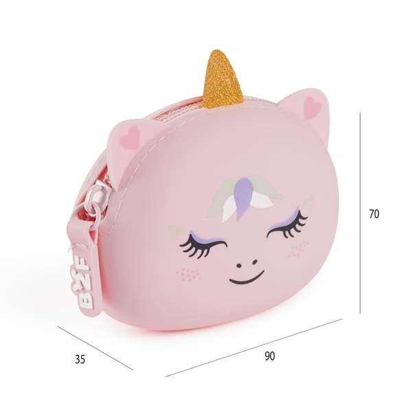 Apli Mondero Porte-monnaie en silicone Puppies Unicornio B2F 9x7x3,5 - Jeu dès 3 ans