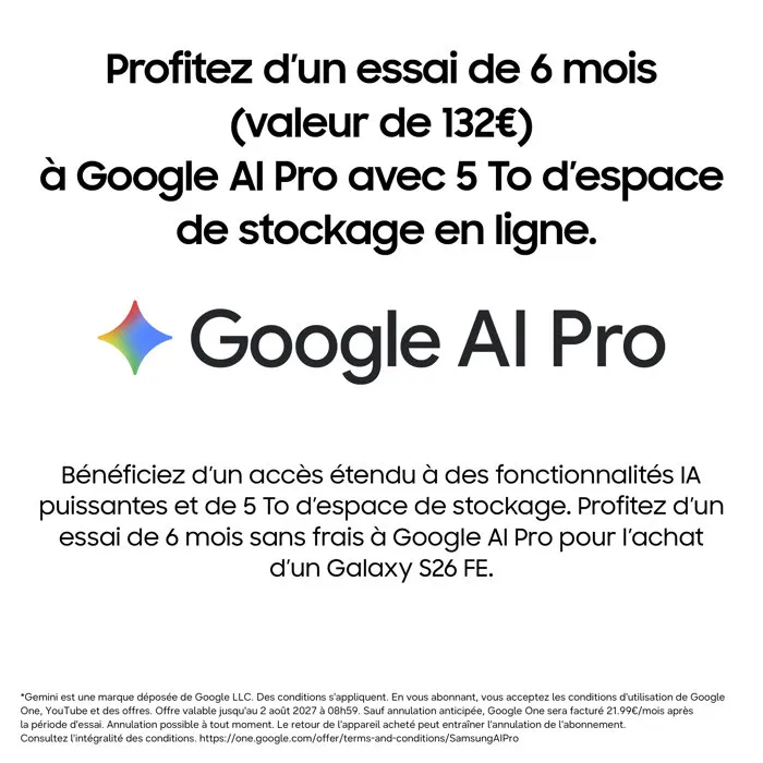 Samsung S26 FE 256 Go Blanc