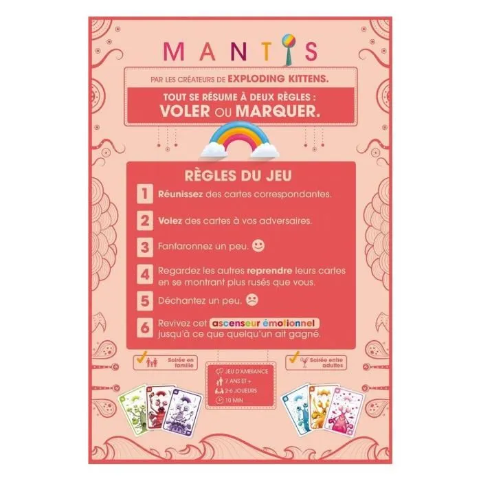 Asmodee Mantis - Jeu de cartes en français, coloré et impitoyable, stratégique et addictif pour soirées fun