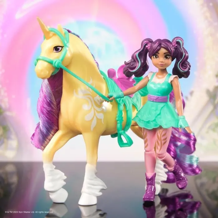Spin Master Coffret Licorne et Poupee Leaf et Ava Unicorn Academy L'Ecole des Licornes avec Accessoires