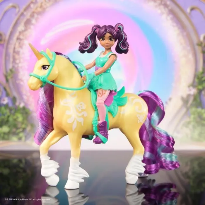 Spin Master Coffret Licorne et Poupee Leaf et Ava Unicorn Academy L'Ecole des Licornes avec Accessoires