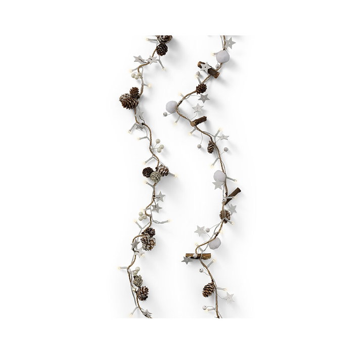 Guirlande de Noël Lumineo Bois Ananas Etoiles 1,20 m Guirlande de Noël Lumineo Bois Ananas Etoiles 1,20 m