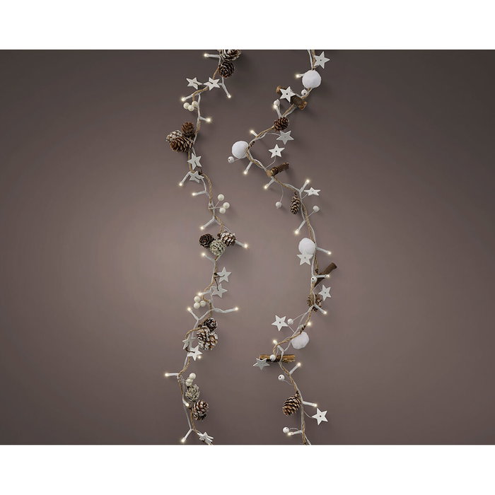 Guirlande de Noël Lumineo Bois Ananas Etoiles 1,20 m Guirlande de Noël Lumineo Bois Ananas Etoiles 1,20 m