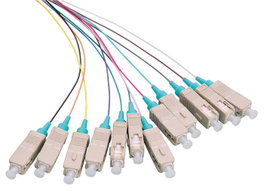 LOGON PROFESSIONAL Set de 12 Pigtails Fibre Optique SC OM3 2m Multicolore