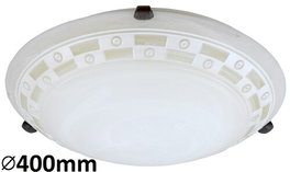 RABALUX RAB-3484 Plafonnier Tom 2xE27 IP20 Métal Plastique Abat-jour Verre Albâtre Laiton 40 cm