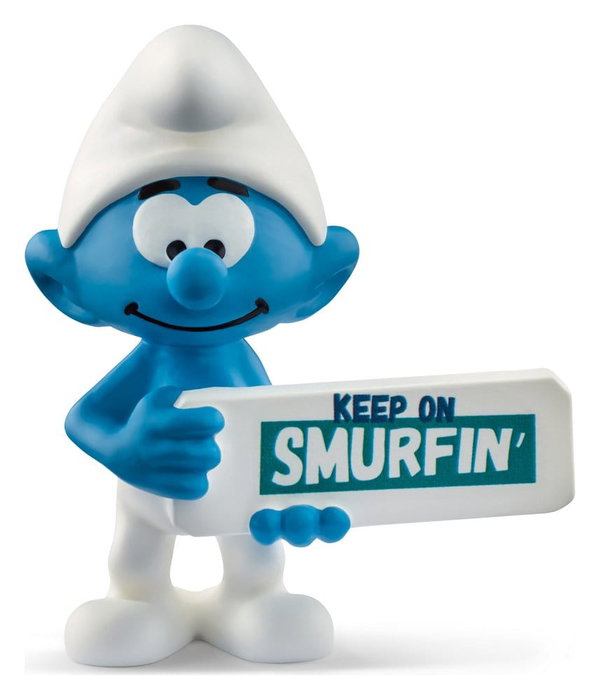Puppy Les Schtroumpfs Mini-Figurine Schtroumpf avec Panneau (Keep on Smurfin') 5 cm Puppy Les Schtroumpfs Mini-Figurine Schtroumpf avec Panneau (Keep on Smurfin') 5 cm