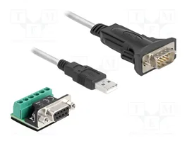 DELOCK Convertisseur USB-RS485 D-Sub 9pin vers USB A, 1m