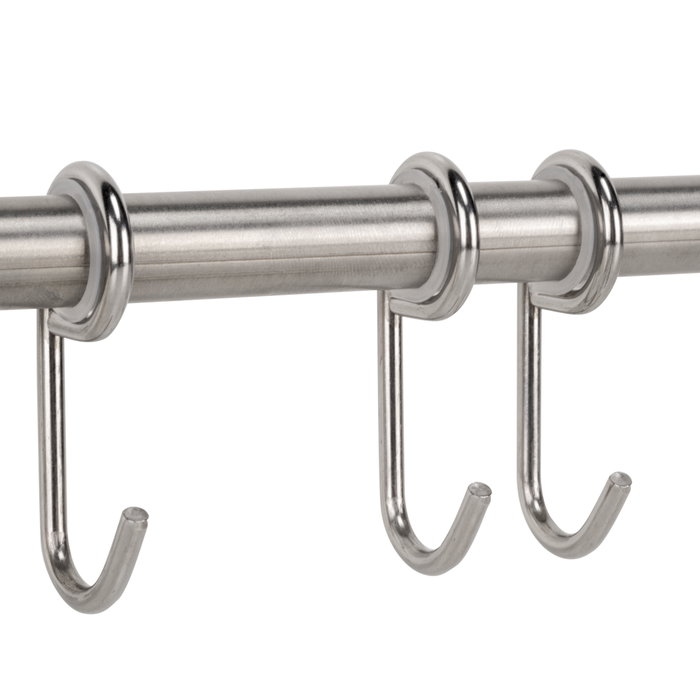 Emuca Support adhésif pour cuisine avec 5 crochets Supra, acier inoxydable Emuca Support adhésif pour cuisine avec 5 crochets Supra, acier inoxydable