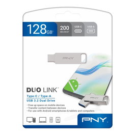 PNY Duo Link 128 Go Clé USB 3.2 Type-C et Type-A Haute Vitesse