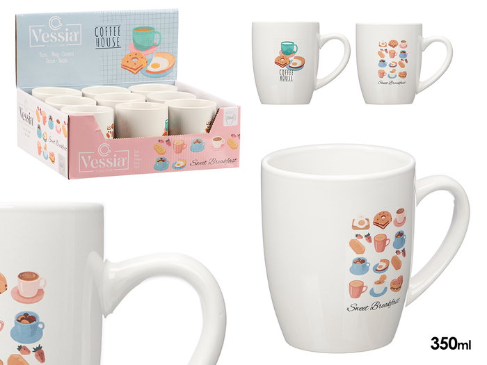Vessia Tasse Porcelaine Coffee House Assortis 350 ml 12,4x10x8,3 cm (Set de 27) Vessia Tasse Porcelaine Coffee House Assortis 350 ml 12,4x10x8,3 cm (Set de 27)