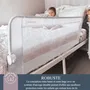 Dreambaby Barrière de lit Nicole extra-large 150 x 50 cm - Compatible lits king-size et lits plats - Housse lavable - Gris