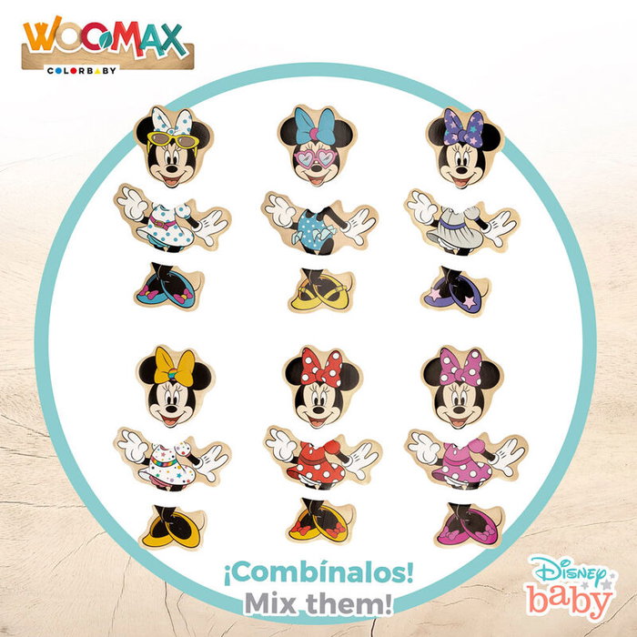 WOOMAX Puzzle en bois Minnie Disney 19 pièces pour enfants dès 2 ans - 12,5 x 14 cm WOOMAX Puzzle en bois Minnie Disney 19 pièces pour enfants dès 2 ans - 12,5 x 14 cm