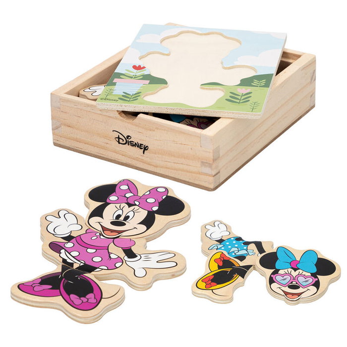 WOOMAX Puzzle en bois Minnie Disney 19 pièces pour enfants dès 2 ans - 12,5 x 14 cm WOOMAX Puzzle en bois Minnie Disney 19 pièces pour enfants dès 2 ans - 12,5 x 14 cm