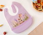 KioKids Babero Blandito Bavoir en Silicon Lavande, Imperméable, Pliable, avec Poche, Ajustable, Recommandé +4 mois