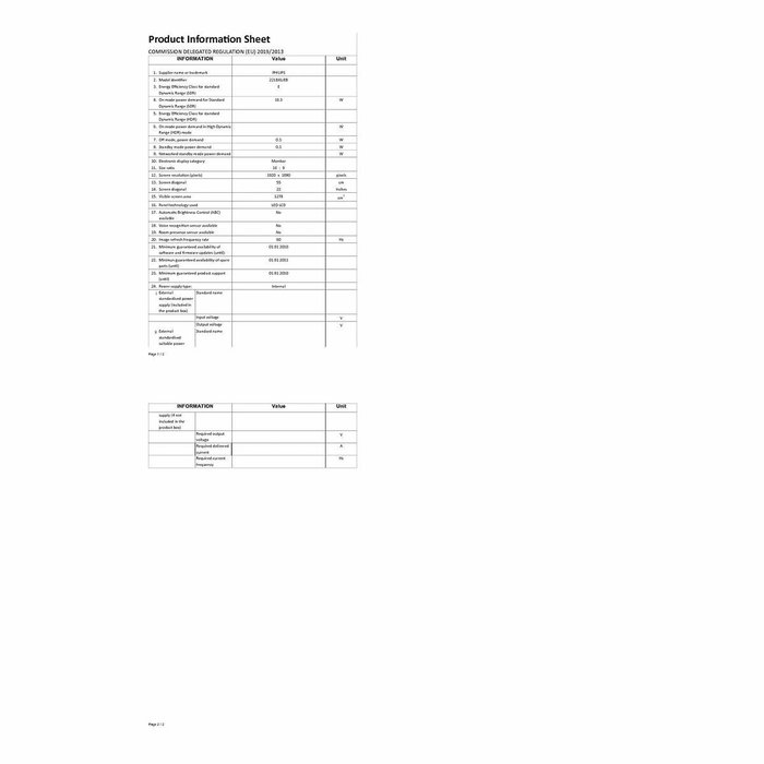 Écran Philips 221B8LJEB/00 21,5" Full HD