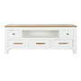 Meubles de télévision DKD Home Decor Blanc Marron Acacia Bois de manguier 125 x 40 x 50 cm