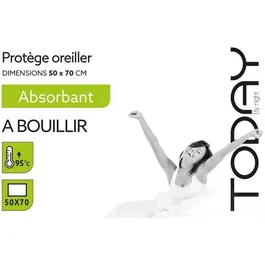 Today - Protecteur d'oreiller absorbant 50x70 cm - Lavable à 95°C