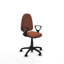 PIQUERAS Y CRESPO Chaise de bureau Aýna, Marron, Accoudoirs fixes