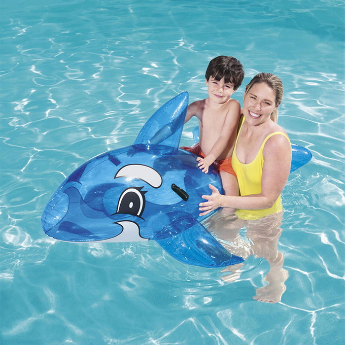 Bestway Bouée à chevaucher Baleine Bleue avec poignées