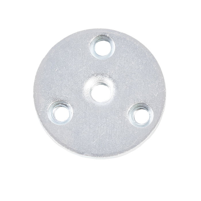 Q&Q Plaque métallique ronde D46 Rosca M8 zincée - Plaque de fixation pour pieds de meubles