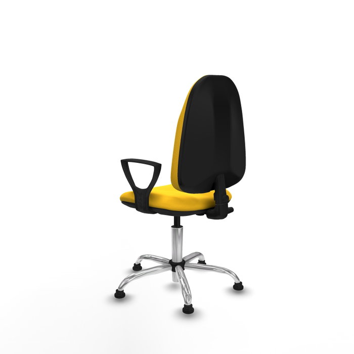 PIQUERAS Y CRESPO Chaise de bureau Algarra, Simili cuir jaune, Base chromée PIQUERAS Y CRESPO Chaise de bureau Algarra, Simili cuir jaune, Base chromée