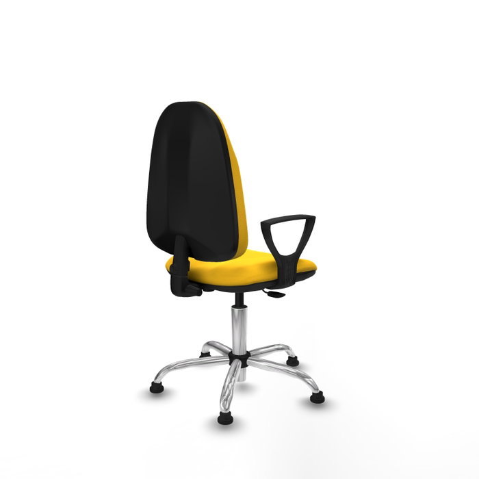 PIQUERAS Y CRESPO Chaise de bureau Algarra, Simili cuir jaune, Base chromée PIQUERAS Y CRESPO Chaise de bureau Algarra, Simili cuir jaune, Base chromée
