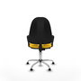 PIQUERAS Y CRESPO Chaise de bureau Algarra, Simili cuir jaune, Base chromée