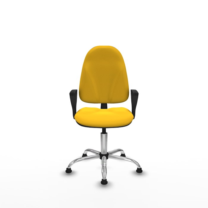 PIQUERAS Y CRESPO Chaise de bureau Algarra, Simili cuir jaune, Base chromée PIQUERAS Y CRESPO Chaise de bureau Algarra, Simili cuir jaune, Base chromée