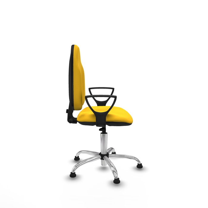 PIQUERAS Y CRESPO Chaise de bureau Algarra, Simili cuir jaune, Base chromée PIQUERAS Y CRESPO Chaise de bureau Algarra, Simili cuir jaune, Base chromée