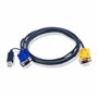 Aten Câble KVM 1,8 m avec SPHD 3 en 1 et convertisseur PS/2 vers USB