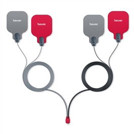 Beurer Set de 4 électrodes gris/rouge avec câble pour EM-59