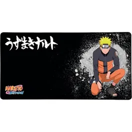 Konix Tapis de souris gaming XXL 90 x 46 cm Naruto Shippuden, microfibre, base antidérapante en caoutchouc, format bureau, noir