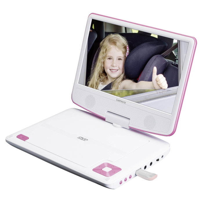 Lenco DVP-910 Lecteur DVD de voyage Rose Lenco DVP-910 Lecteur DVD de voyage Rose