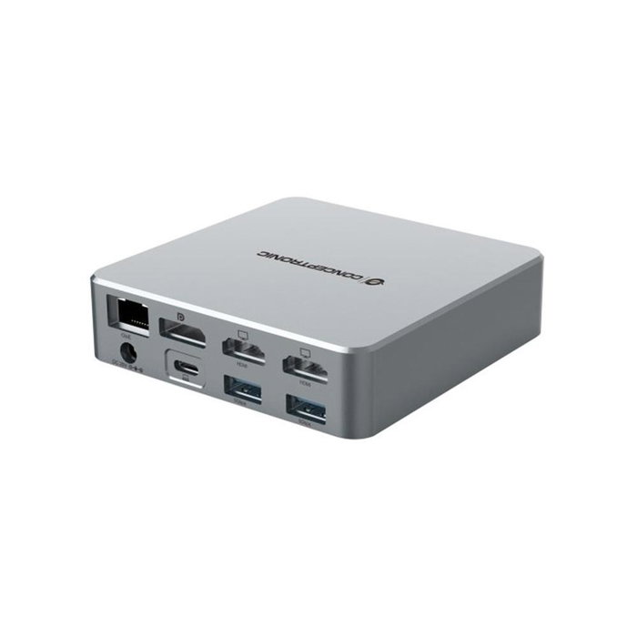 Conceptronic DONN25G Station d'accueil 15 en 1 USB-C 3.2 Gen 2 avec HDMI, Ethernet, lecteur carte, argent Conceptronic DONN25G Station d'accueil 15 en 1 USB-C 3.2 Gen 2 avec HDMI, Ethernet, lecteur carte, argent