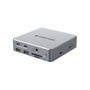 Conceptronic DONN25G Station d'accueil 15 en 1 USB-C 3.2 Gen 2 avec HDMI, Ethernet, lecteur carte, argent